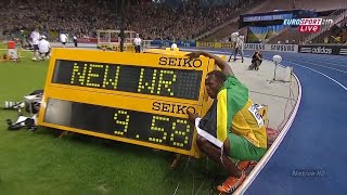 UNMATCHED SPEED USAIN BOLTS 958 100M IN BERLIN 2009  WORLD RECORD [upl. by Oremar665]