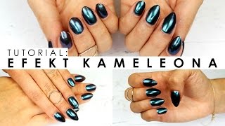 PAZNOKCIE Z EFEKTEM KAMELEONA  HYBRYDA EM NAIL  tutorial pyłek  CheersMyHeels [upl. by Battista]