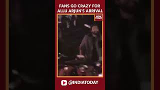 Fans Go Crazy As Allu Arjun Arrives For Pushpa 2 Premiere Show At Hyderabad shorts [upl. by Aizat]