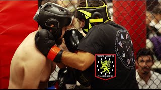 Michael Aguilar VS Paul Descoteaux 180lb Muay Thai Exhibition fight Primal Instinct Championships [upl. by Sipple]