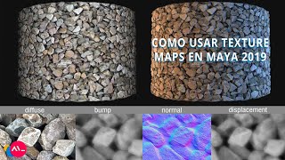 Como usar PBR texture mapsDiffuse Spec Roughness Normal Height Bump AO usando Arnold en Maya [upl. by Vil]