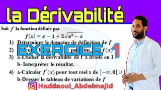 la Dérivabilité1bac2 bac  Exercice1 Dérivabilité en un point HADDAOUI Abdelmajid [upl. by Balliol982]