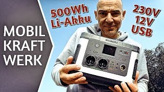 Mobile Stromversorgung Suaoki Power Station G500 Test amp Review [upl. by Lindly]