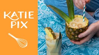 Tropical NonAlcoholic Piña Colada Recipe  Katie Pix [upl. by Sindee]