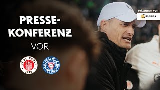 Die Pressekonferenz vor dem Spiel gegen Holstein Kiel  Präsentiert von LichtBlick [upl. by Anahpos]