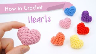 How to Crochet Classic Hearts  Beginner Pattern and Tutorial [upl. by Creath]