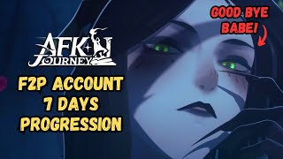 Global F2P Account 7 Days Progression  Good Bye Cecia【AFK Journey】 [upl. by Aihsila912]