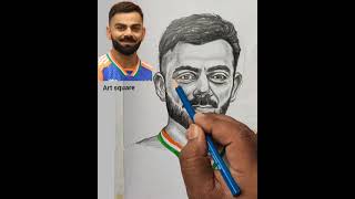 portrait sketch of Virat Kohli for learners Drawing painting sketch [upl. by Hayouqes178]