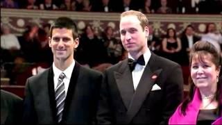 Novak Djokovic and Prince William Winter Whites Gala 2012 [upl. by Georgianna]