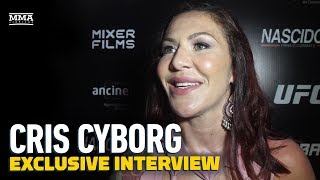 Cris Cyborg Talks Amanda Nunes Rematch UFC Contract WWE Performance Center [upl. by Alesig]