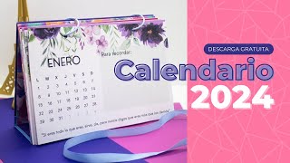 ✂ Hacer un CALENDARIO 2024  Descargable gratis [upl. by Aspasia]