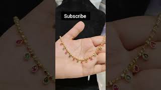 Simple necklace designs youtubeshort shortfood goldjewellery [upl. by Nalorac958]