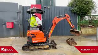 KUBOTA U173  MINI EXCAVATOR  RS MACHINERY HIRE AND SALE [upl. by Attoynek]