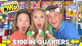 WE SPENT 100 AT FIDGET VENDING MACHINES 🤑😱 400 QUARTERS [upl. by Nnaeirrac]