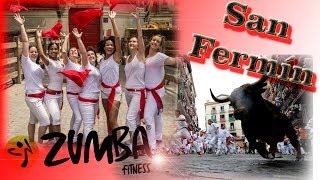 Gipsy KingsBamboleo ZUMBA Pamplona Spain SAN FERMIN ENCIERRO RUNNING OF THE BULLS [upl. by Arukas]