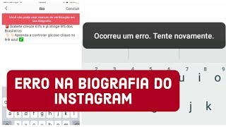 COMO CORRIGIR ERRO NA BIOGRAFIA DO INSTAGRAM [upl. by Silas]