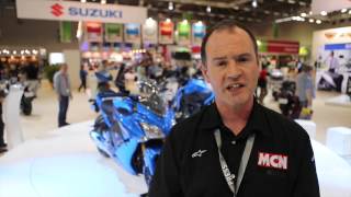 Suzuki at INTERMOT 2014  First Look  Motorcyclenewscom [upl. by Ycam]