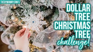 DOLLAR TREE CHRISTMAS TREE DECORATING CHALLENGE [upl. by Legnalos]