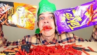 HOT CHEETOS amp TAKIS FUEGO CHALLENGE [upl. by Mcmath]