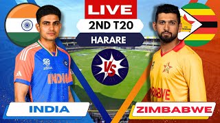 🔴 Live INDIA vs ZIMBABWE 2nd T20  IND vs ZIM Live cricket match Today  Live Score amp Commentary [upl. by Chrystal]