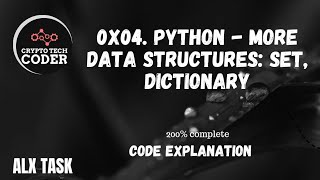 0x04 Python  More Data Structures Set Dictionary  explaining a code along  200 code [upl. by Berthold]