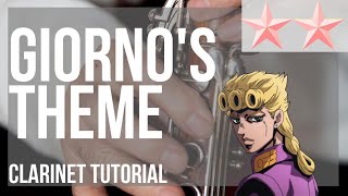 SUPER EASY How to play Giornos Theme Jojos Bizarre Adventure on Clarinet Tutorial [upl. by Troy]