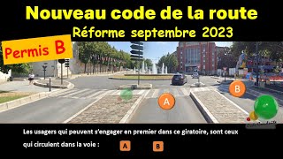 TEST Nouveau examen code de la route Nouvelles questions conformes à la réforme sept 2023 GRATUIT 49 [upl. by Amarette]