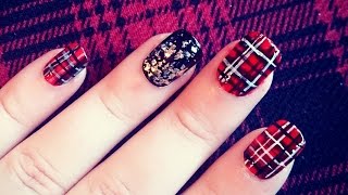 Tartan Nail Art Tutorial [upl. by Creighton]