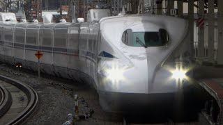 【4K】【N700S、N700A】新幹線N700系 到着・出発・通過シーン 米原駅にて Shinkansen N700S N700A bullet trains [upl. by Esidnac]