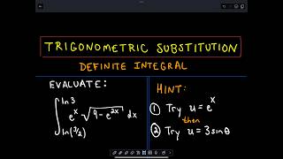 ❖ Trigonometric Substitution with Sine and USubstitution A StepbyStep Example ❖ [upl. by Medea]