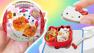 MAKING MINI HELLO KITTY FOOD Hello Kitty MiniVerse Coffee Milkshake Waffles [upl. by Ycaj130]