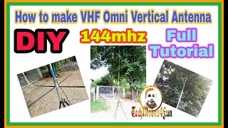 How to make VHF Omni Vertical Antenna 144MHZ  DIY  Full Tutorial  SWR11 [upl. by Adnohsel49]