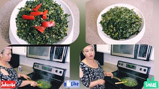 How can we prepare green cabbages leaves ጎመን አሰራር Ethiopian food [upl. by Sirahs]