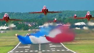 The Red Arrows Smoking The 🇬🇧 Colours On Takeoff at Farnborough [upl. by Sorrows]