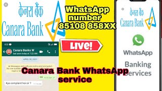 Canara Bank WhatsApp service Canara Bank WhatsApp number [upl. by Faustina854]