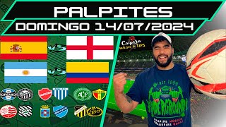 PALPITES DE FUTEBOL PARA HOJE 14 07 2024 DOMINGO 23 JOGOS  BILHETE PRONTO Caipora Análises e TIPs [upl. by Henebry9]