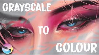 Grayscale To Colour Beginner Guides 101  Alluring Gaze PARK JIMIN Krita Painting [upl. by Aisor739]