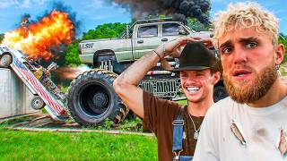 Burning Cars with Whistlin Diesel Jet Engine Monster Truck [upl. by Merline]