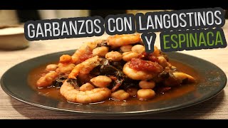 garbanzos con langostinos y espinaca [upl. by Emoreg1]