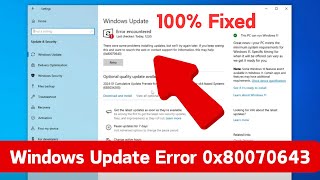 100 Fixed Windows Update Error 0x80070643 KB5034441  Error Encountered Windows 10 Update [upl. by Witcher]