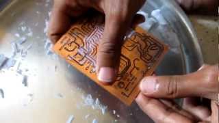 Making of PCBs at home DIY using inexpenive materials [upl. by Aihsaei]