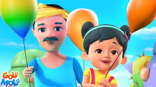 Gubbare Wala Hindi Rhyme गुब्बारे वाला Balloon Song for Kids Golu Molu Cartoon Rhymes [upl. by Gleich]