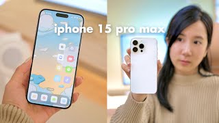 iPhone 15 Pro Max  Worth The Upgrade White Titanium Aesthetic Unboxing amp First Impressions [upl. by Petrie]