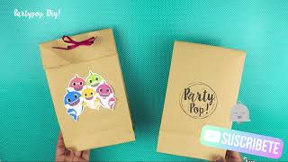 Como hacer bolsas de papel KRAFT  paso a paso Partypop DIY🎉 [upl. by Lakim]