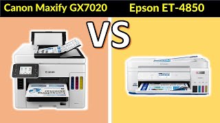 ✅Canon Maxify GX7020 AllinOne vs Epson EcoTank ET4850 AllinOne Full Comparison [upl. by Siri371]