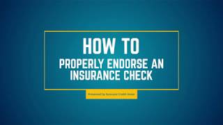 How to Properly Endorse an Insurance Check [upl. by Elboa]