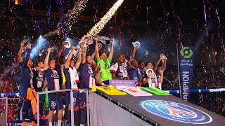 The celebration for the 1️⃣1️⃣th championship in the Paris SaintGermain history ❤️💙 [upl. by Ibby]