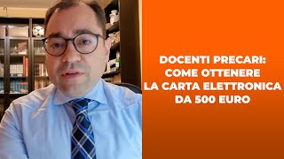 Precari come ottenere la carta del docente da 500 euro [upl. by Sevy]