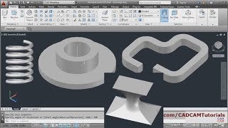 AutoCAD 3D Tutorial for Beginners  3 of 3  AutoCAD Revolve Sweep Spring amp Loft Command [upl. by Yeliak]