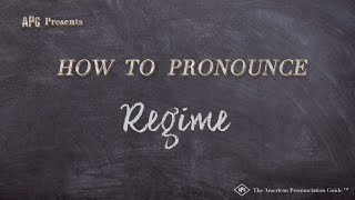 How to Pronounce Regime Real Life Examples [upl. by Lorien]